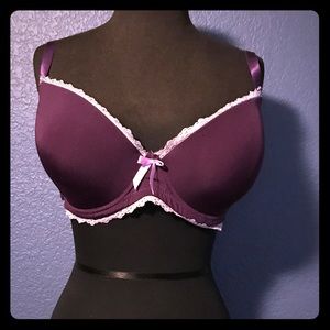 lavender lace on purple, light padded, underwire