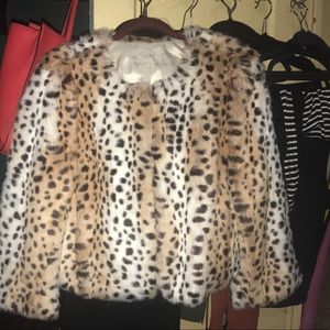 Ann Taylor Loft faux fur 3/4 sleeve Jacket