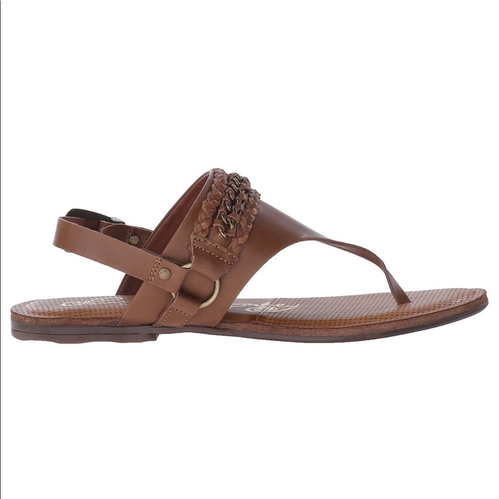 NIB Cognac Braided Genuine Leather Sandals - Picture 4 of 4