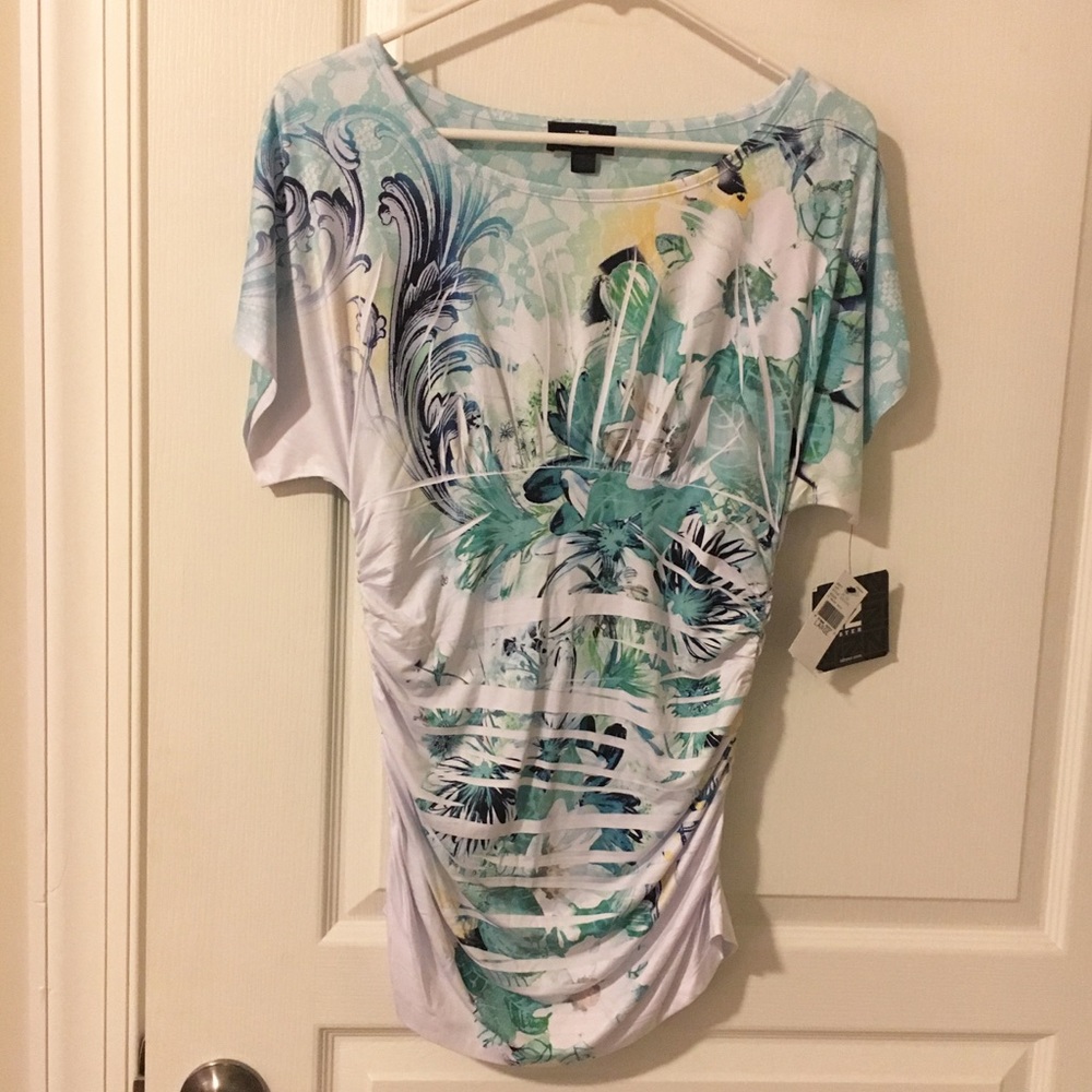 IZ BYER blue top
