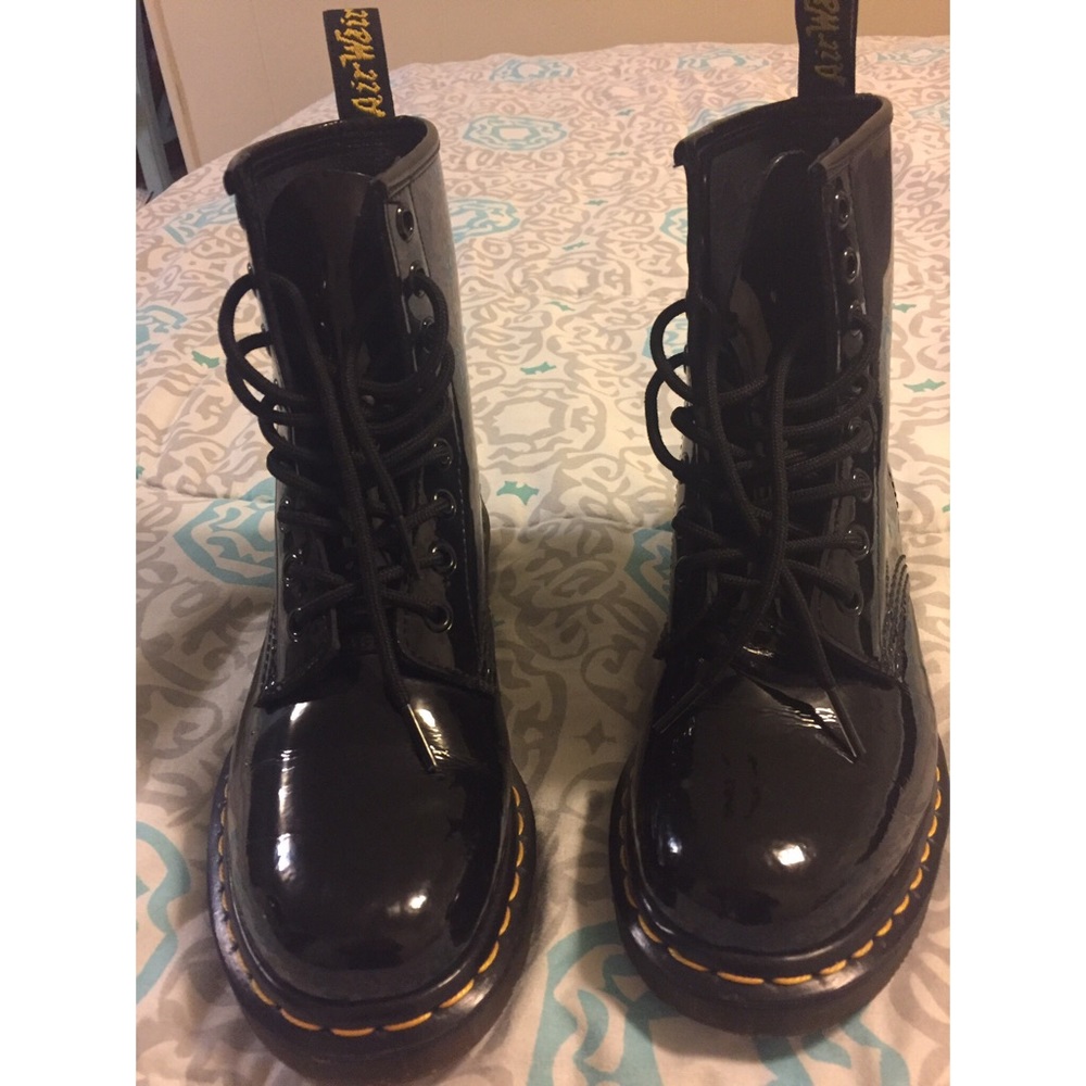 Black shiny Doc Martens