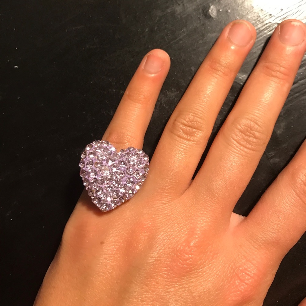 Sparkly Purple Heart ring