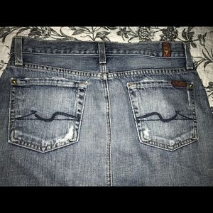 7 for all mankind bootcut raw edge hem mini skirt