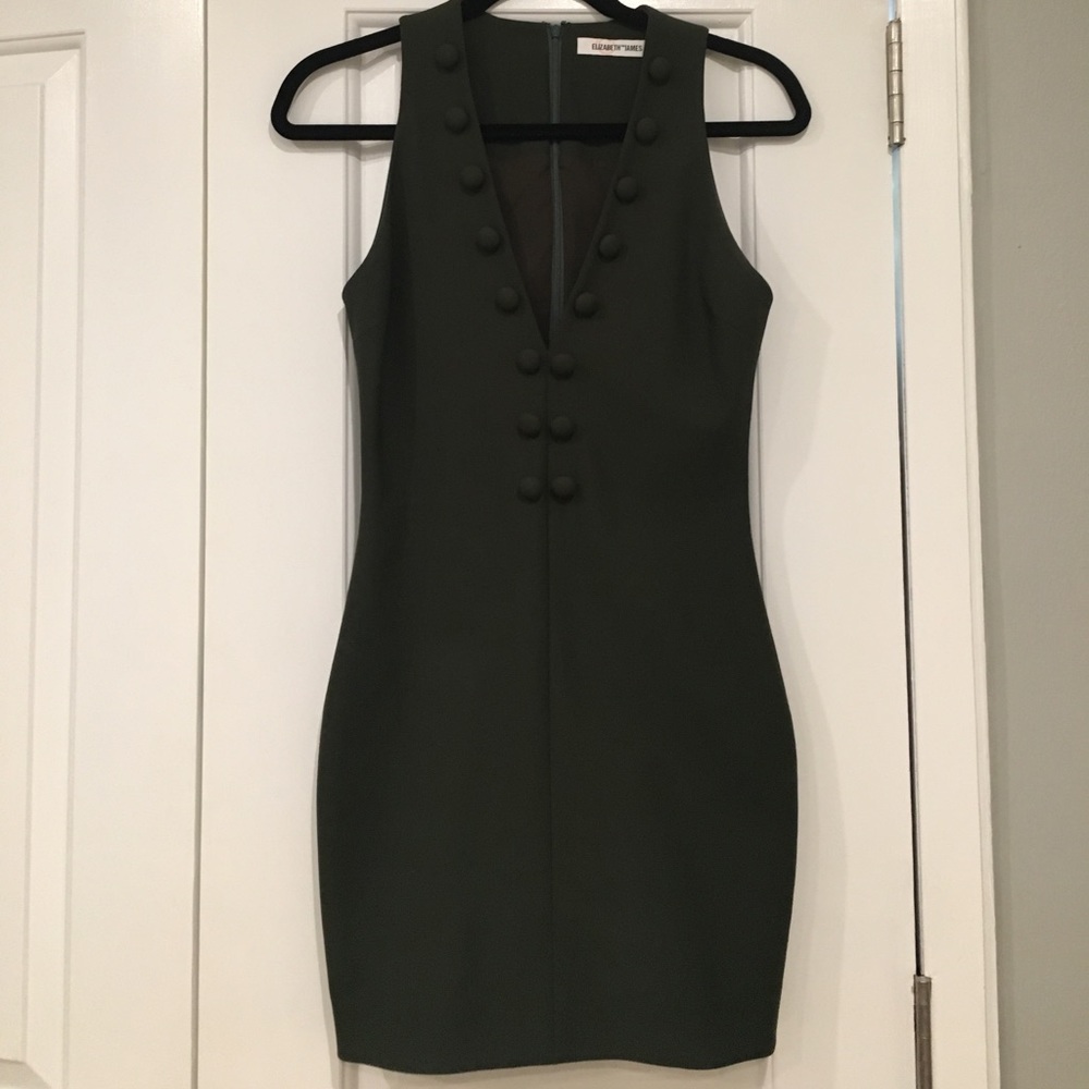 Elizabeth and James dark green dress with buttons