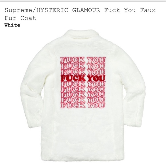 Supreme Hysteric Glamour FUCK YOU Faux Fur Supreme Hysteric Glamour FUCK YOU Faux Fur