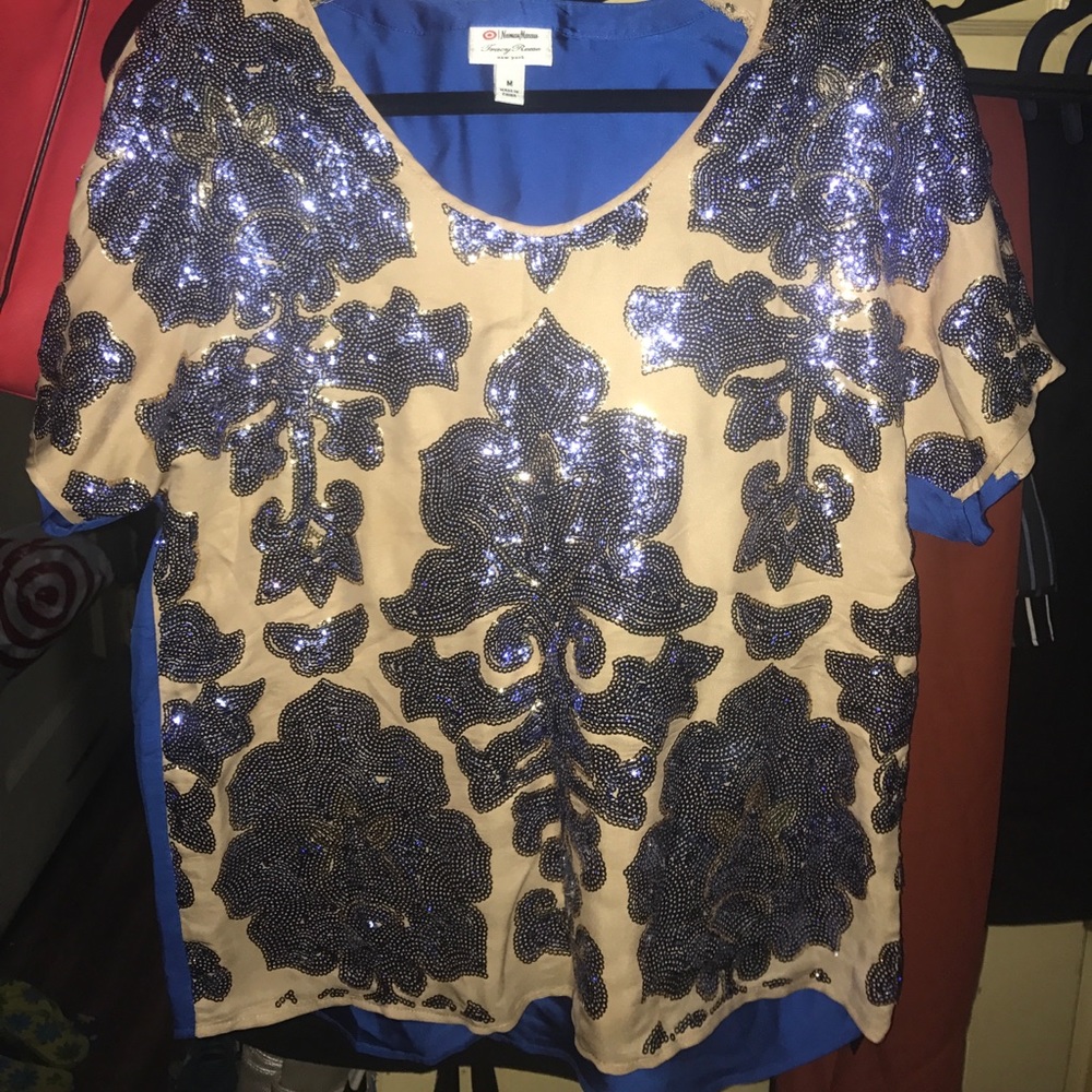 Blue Sequin Top
