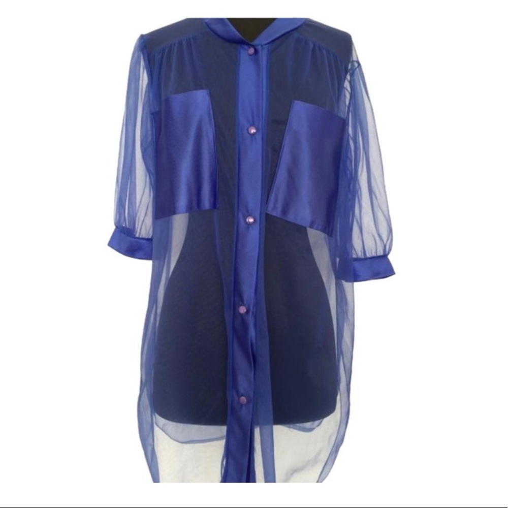 Vintage "Jill Andrea of New York" Blue Sheer Nylon