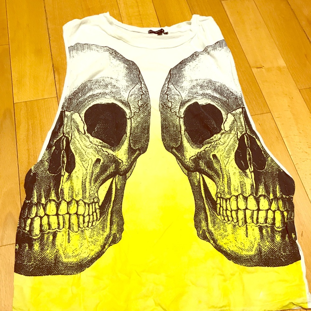 Dip dyed skull tank top