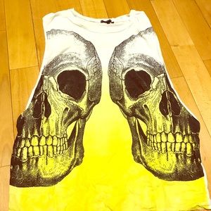 Dip dyed skull tank top