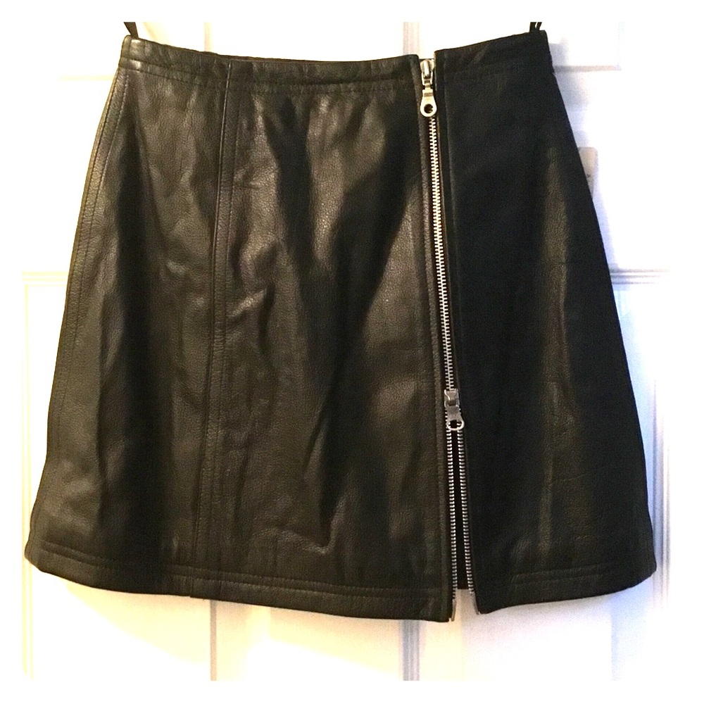 Wilson's Leather black leather mini skirt