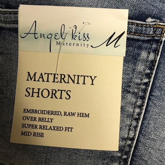 Embroidered Maternity Denim Shorts - Picture 4 of 5