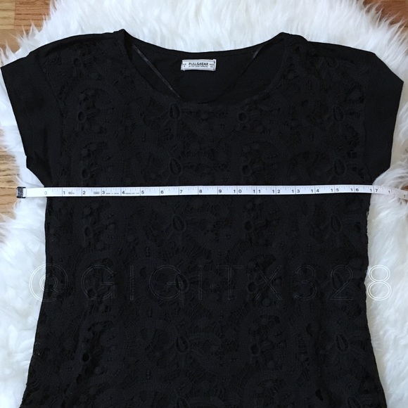 2 for 10// Pull&Bear black lace overlay tee - Picture 4 of 6