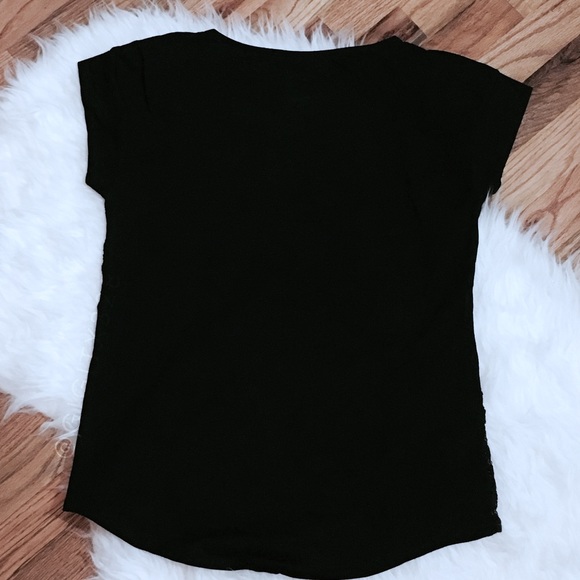 2 for 10// Pull&Bear black lace overlay tee - Picture 3 of 6