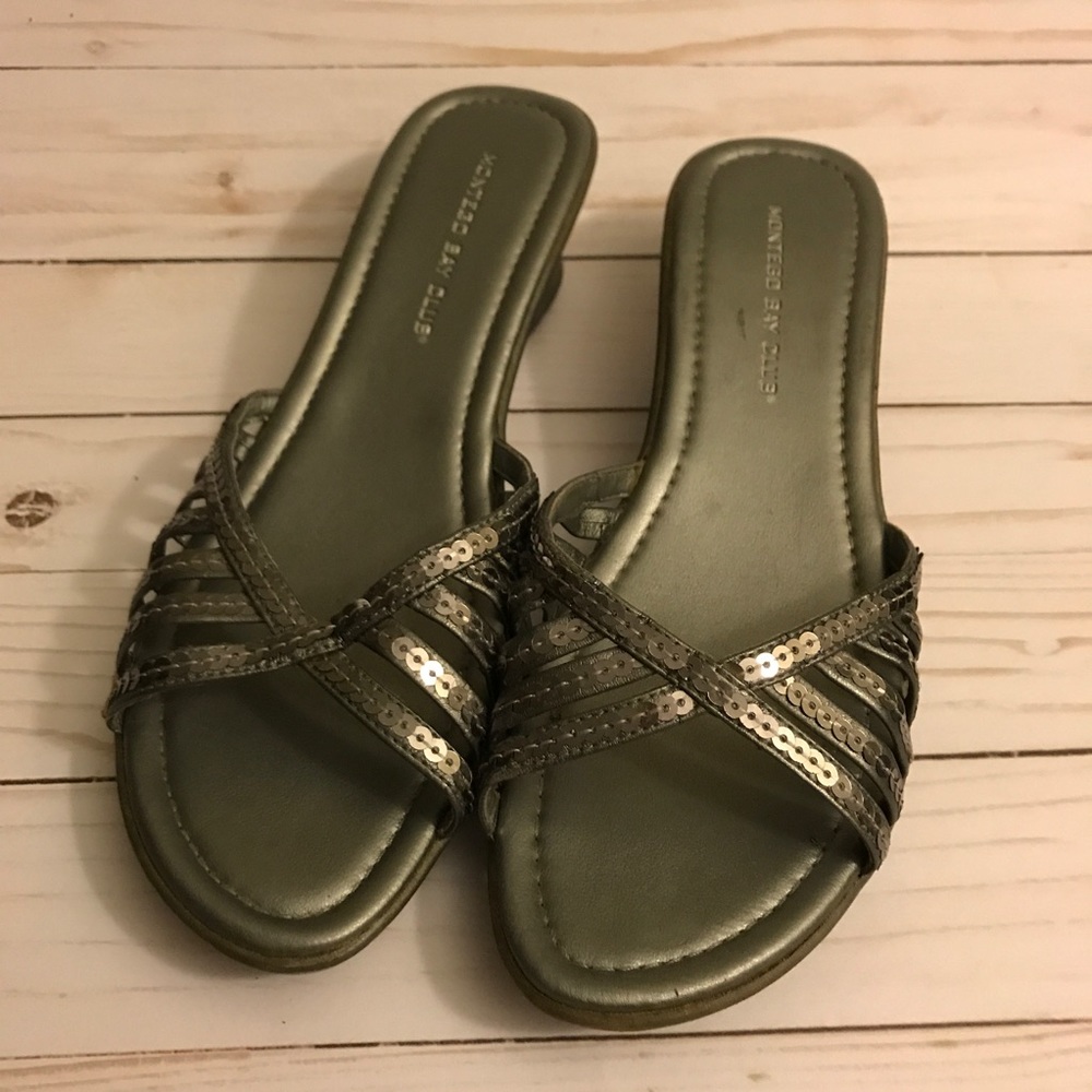 Silver Sequin Wedges