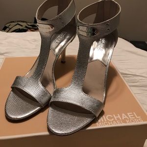 Michael Kors silver heels