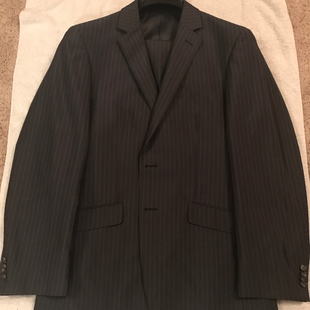 Kenneth Cole Reaction gray pinstripe suit