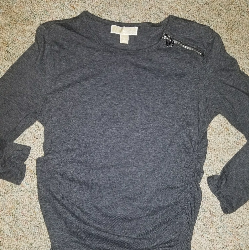Michael Kors Crew Neck Zipper Top