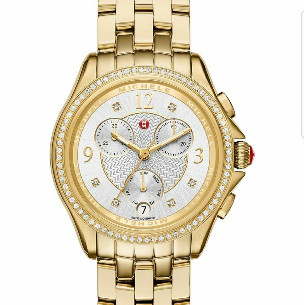 NEW Michelle Belmore Chrono Diamond Dial Watch