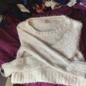 Fuzzy White Sweater