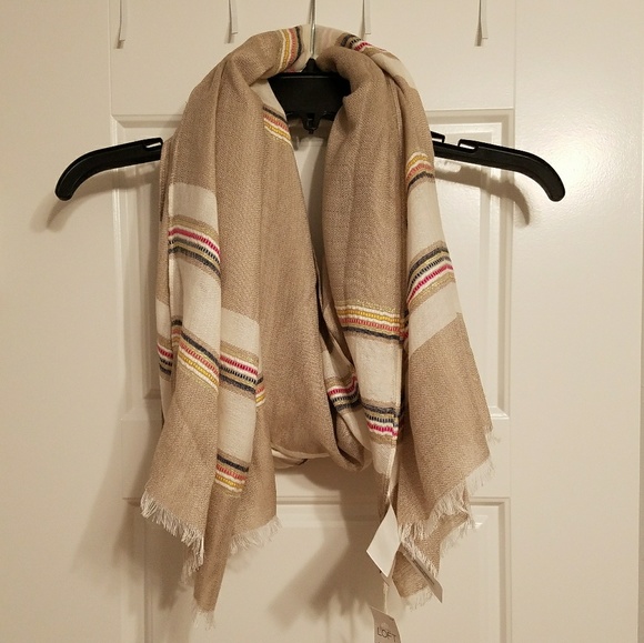 LOFT Accessories - LOFT striped embellished long scarf
