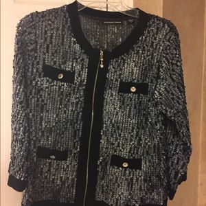Michael Simon sequin zip up jacket/shirt