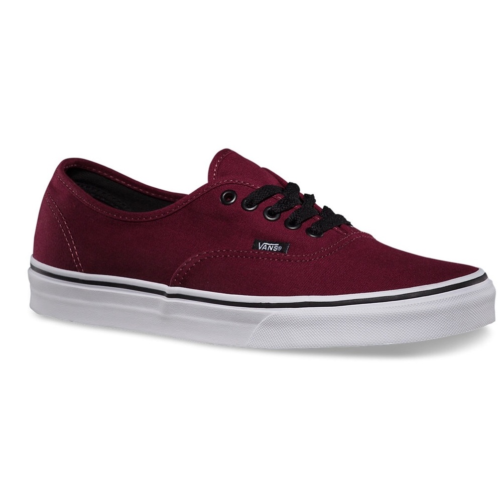 MAROON VANS BLACK LACES