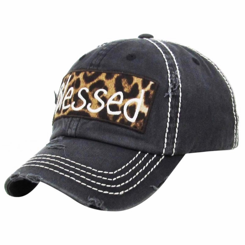 Blessed leopard navy vintage style baseball hat