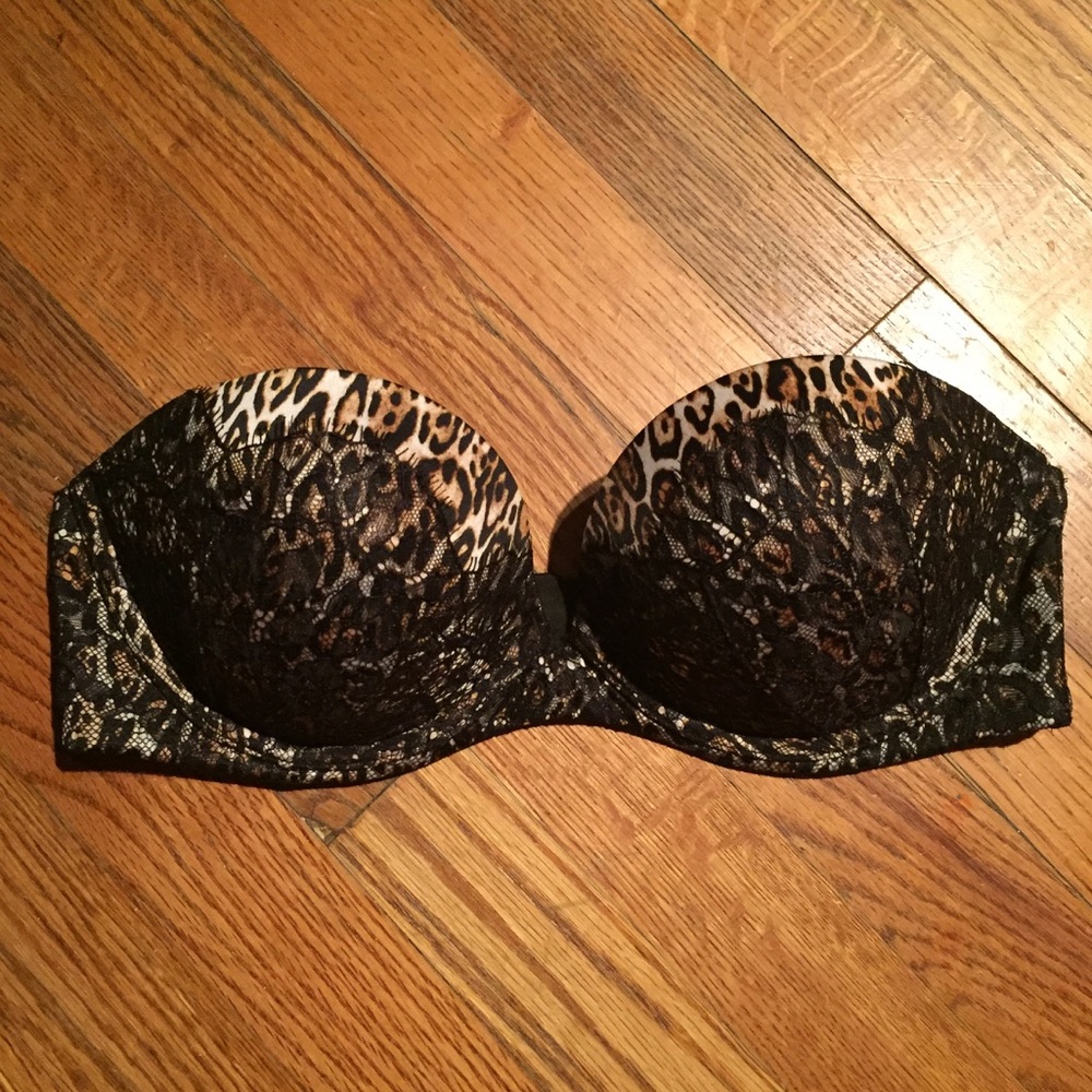 Vs Leopard Strapless Bra