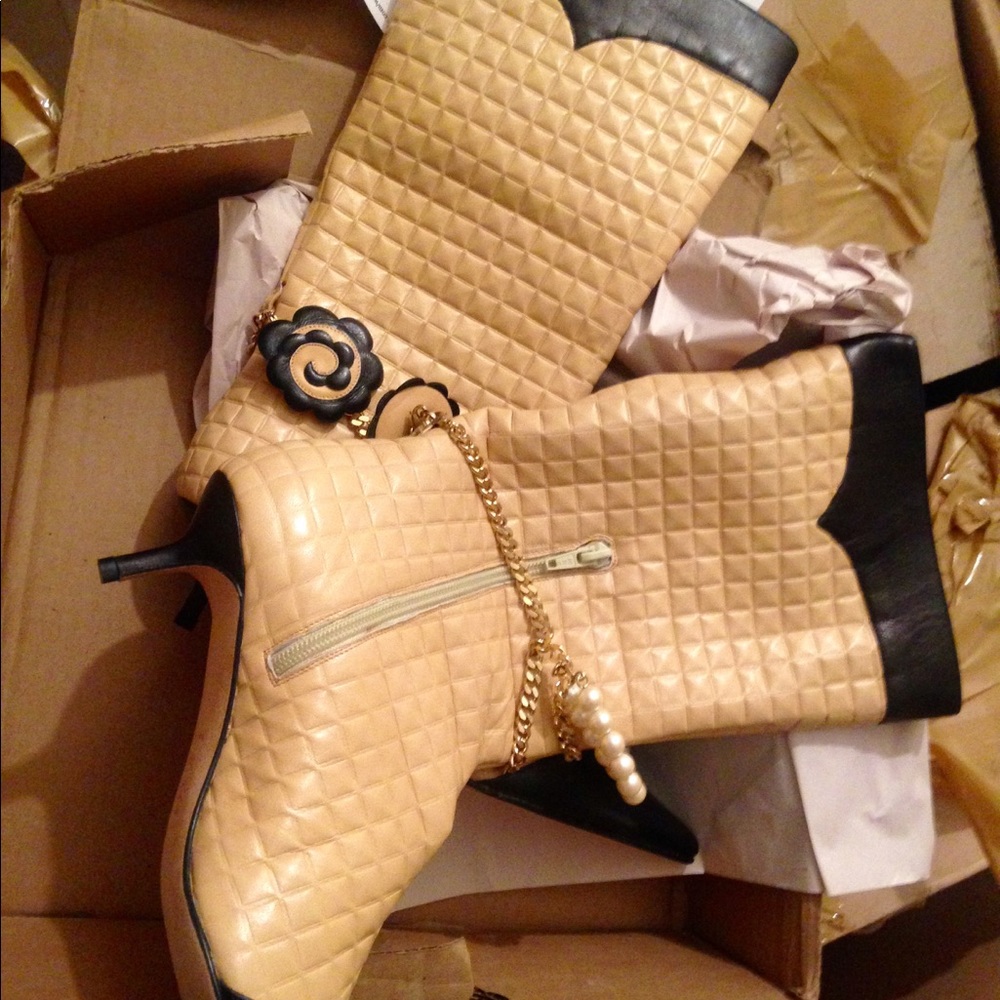 Chanel quilted leather chain boots 39.5* SOLD