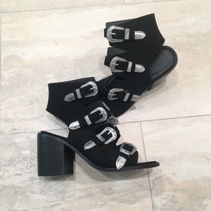 Buckle Block Heel Sandals