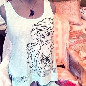 #RollingOut#Disney Ariel Mint Green Tank