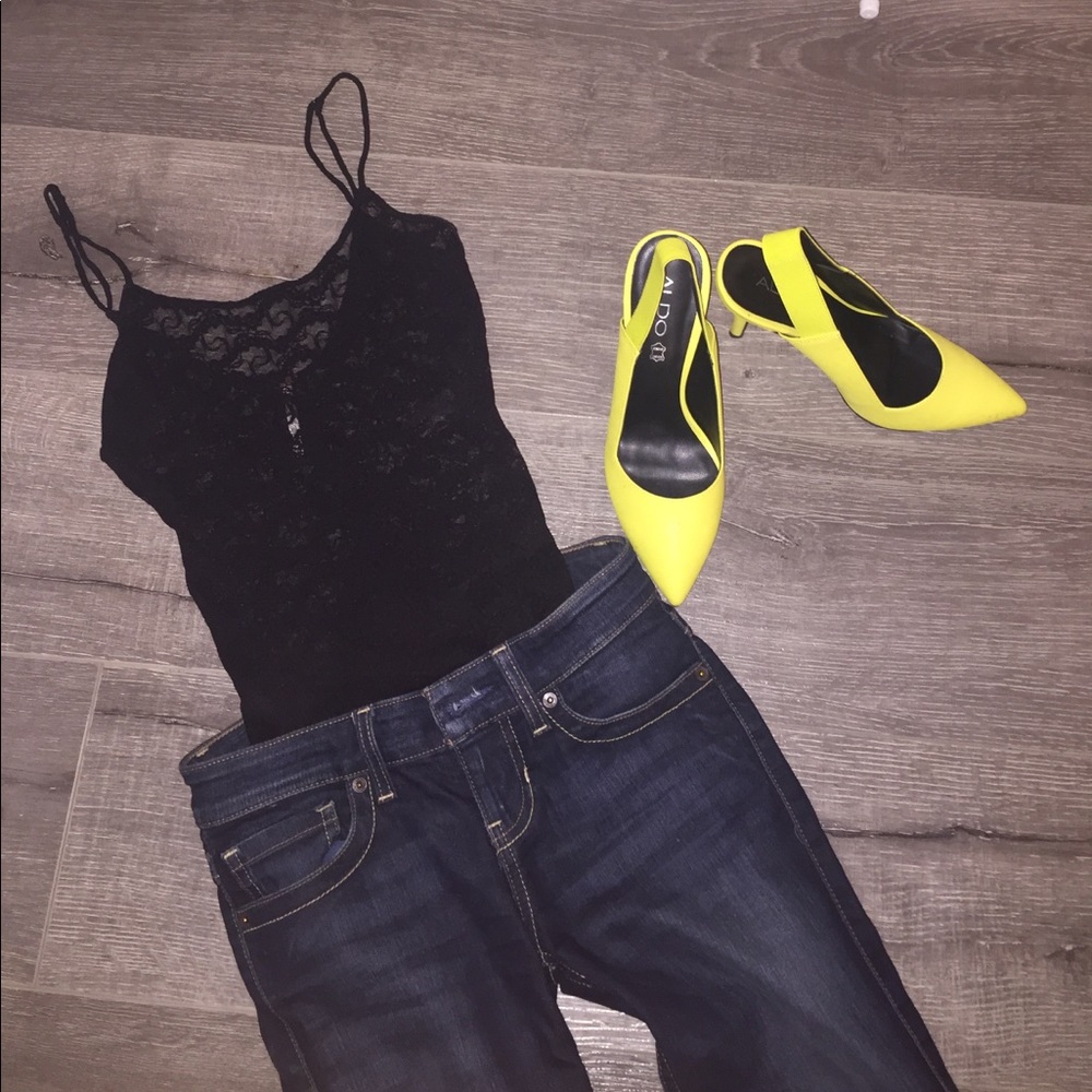 Yellow pump style heels from ALDO