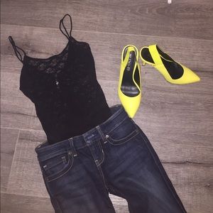 Yellow pump style heels from ALDO