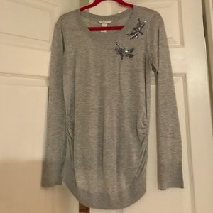 Maternity sweater with sequin butterflies