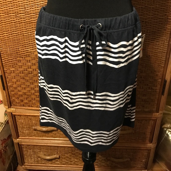 Nautica navy & white cotton skirt NWT misses sz M - Picture 1 of 4
