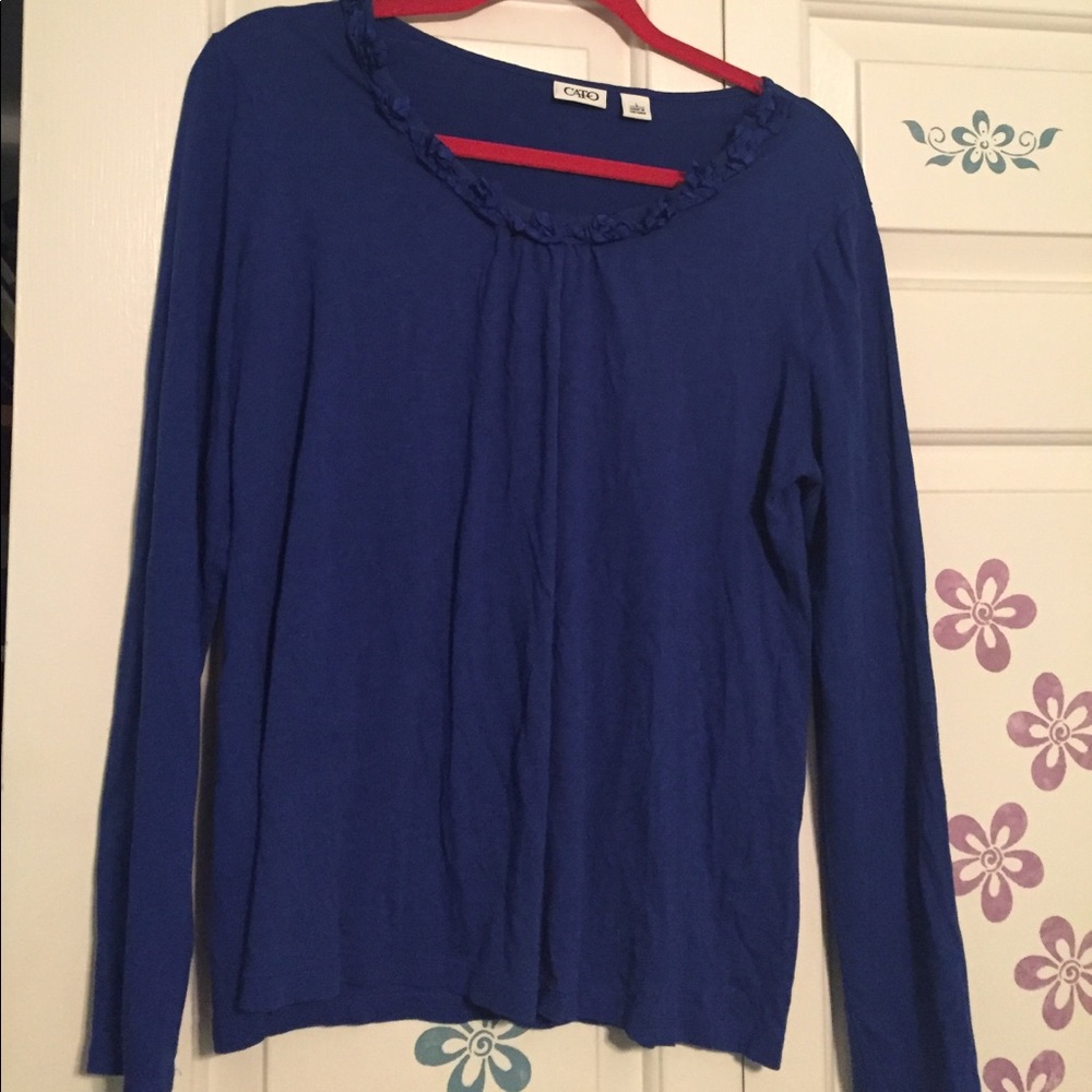 Indigo long-sleeves blouse