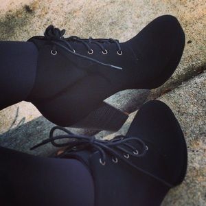 Faux Suede Lace Up Booties
