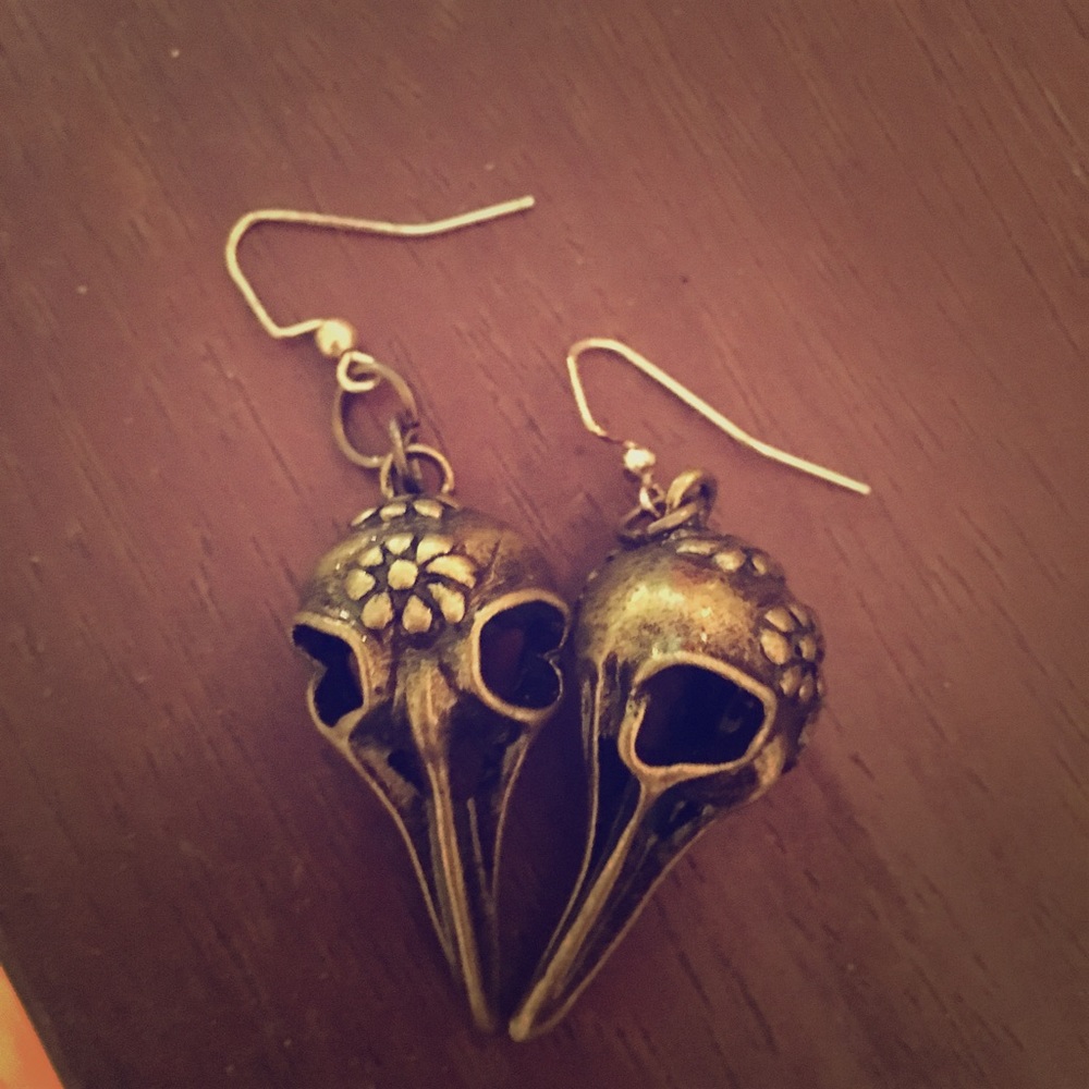 Set of Plague Doctor Mask earrings & Necklace