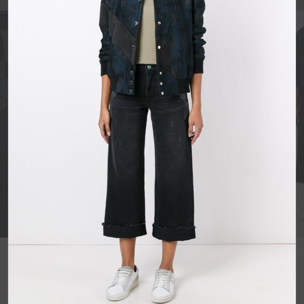 Sandrine Rose crop wideleg with embroidery