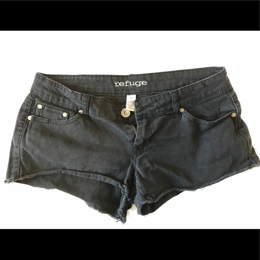 Black jean shorts