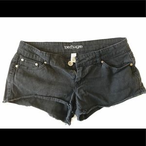 Black jean shorts