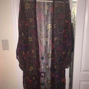Free People Sheer floral duster