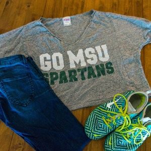 MSU slouchy crop top