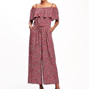 Old Navy off-the-shoulder jumpsuit.