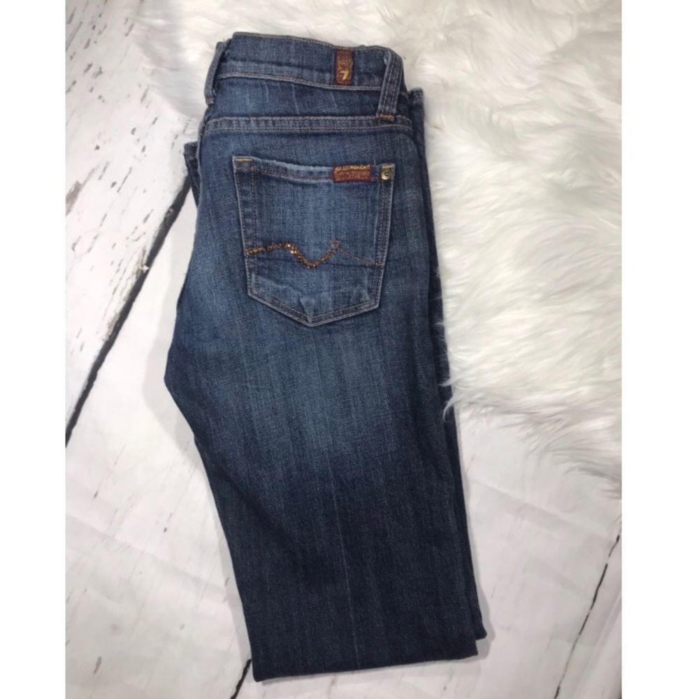 {7 For All Mankind} bootcut deep blue jeans 26