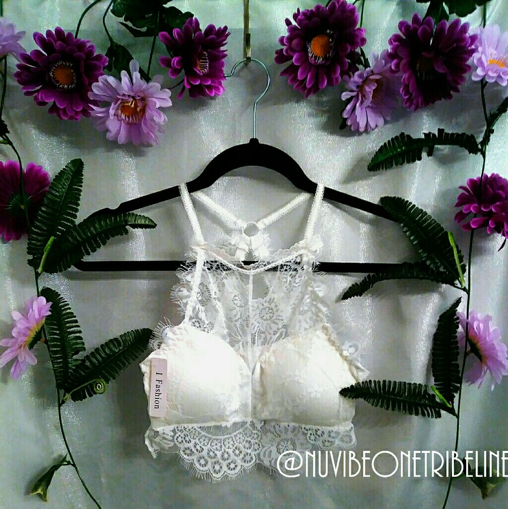 White Floral Lace Brallette
