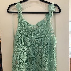 Crochet green tank