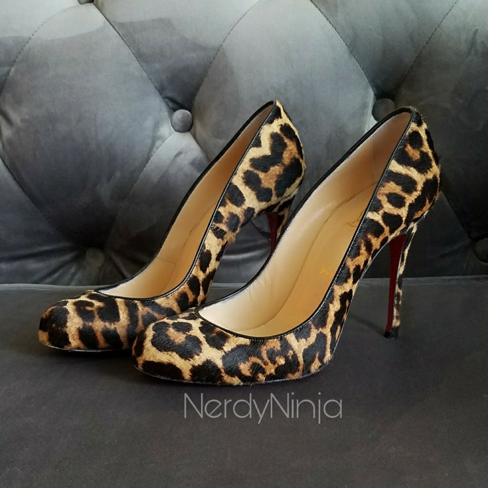 Christian Louboutin Fifi 100 in Leopard Pony