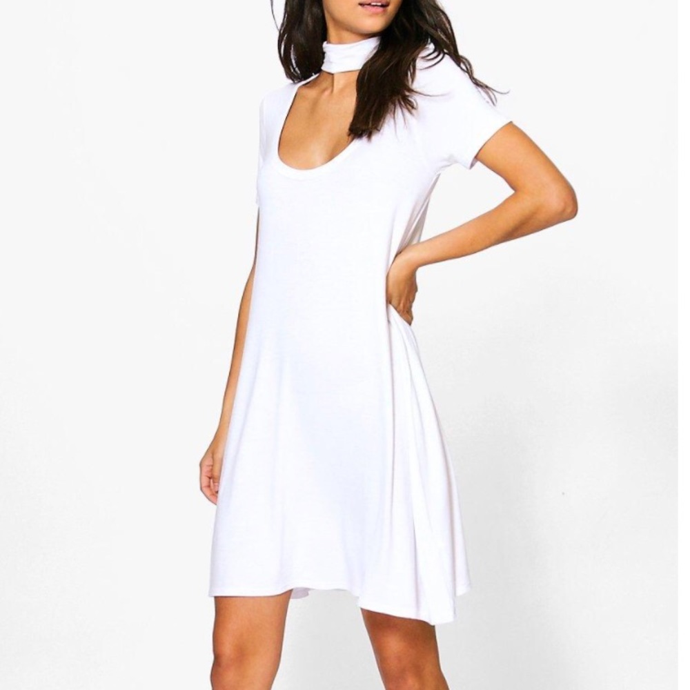 Tall Sinead Low Scoop Neck Choker T-Shirt Dress