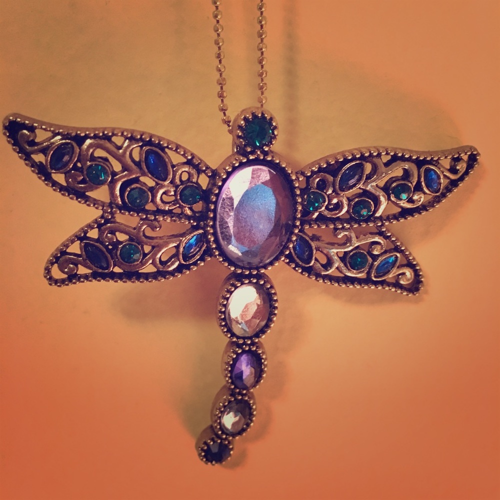 crystal dragonfly pendant necklace